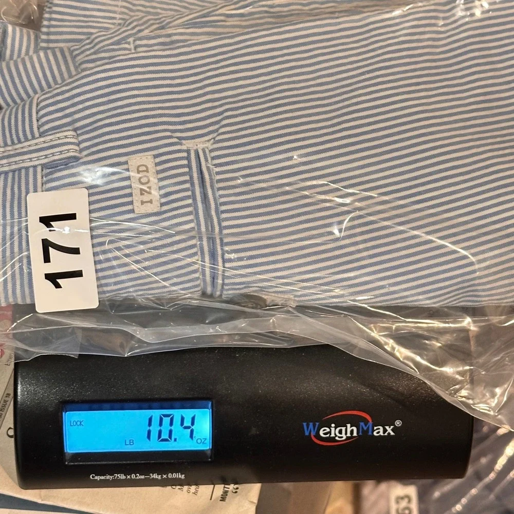 Izod Saltwater Mens 36 Blue White Seersucker Striped Cotton Shorts 45SH083464